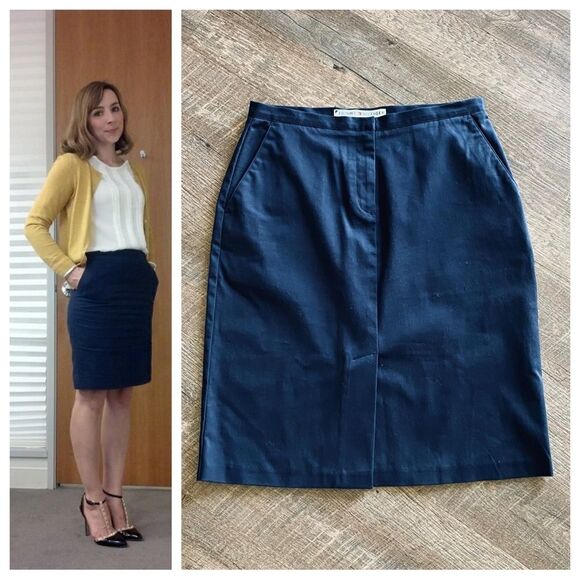 Vintage Tommy Hilfiger Pencil Skirt 2001 Excellent Condition Navy Blue - Picture 3 of 12